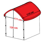 Casuta de joaca de exterior mare pentru copii Dohany, Albastra cu acoperis rosu, 5075K, 120x113x111 cm